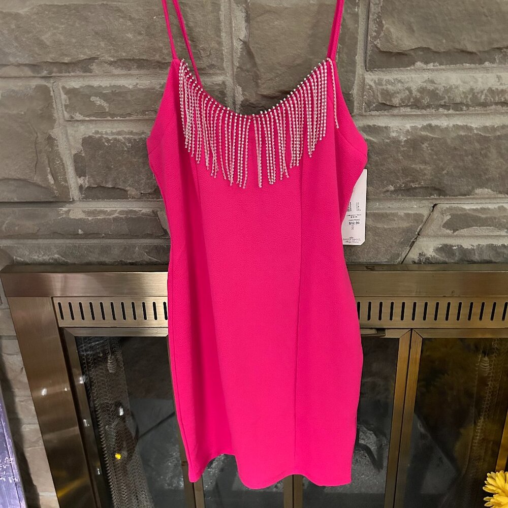 NWT Almost Famous Fushia Bodycon Dress with Sequins XL